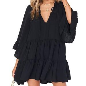 Show Me Your MuMu Viola Black Ruffled Dress